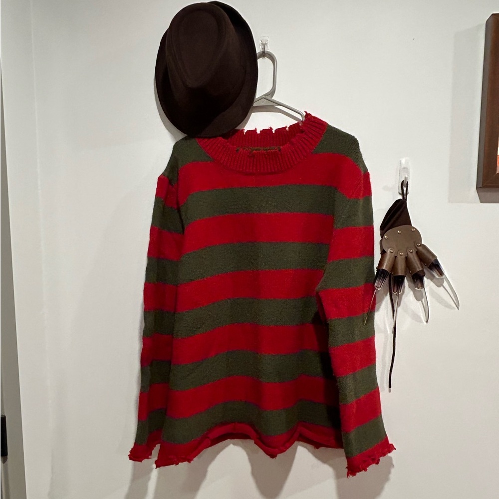 Freddy Krueger Sweater and Accessories - Halloween Costume - Size XXL